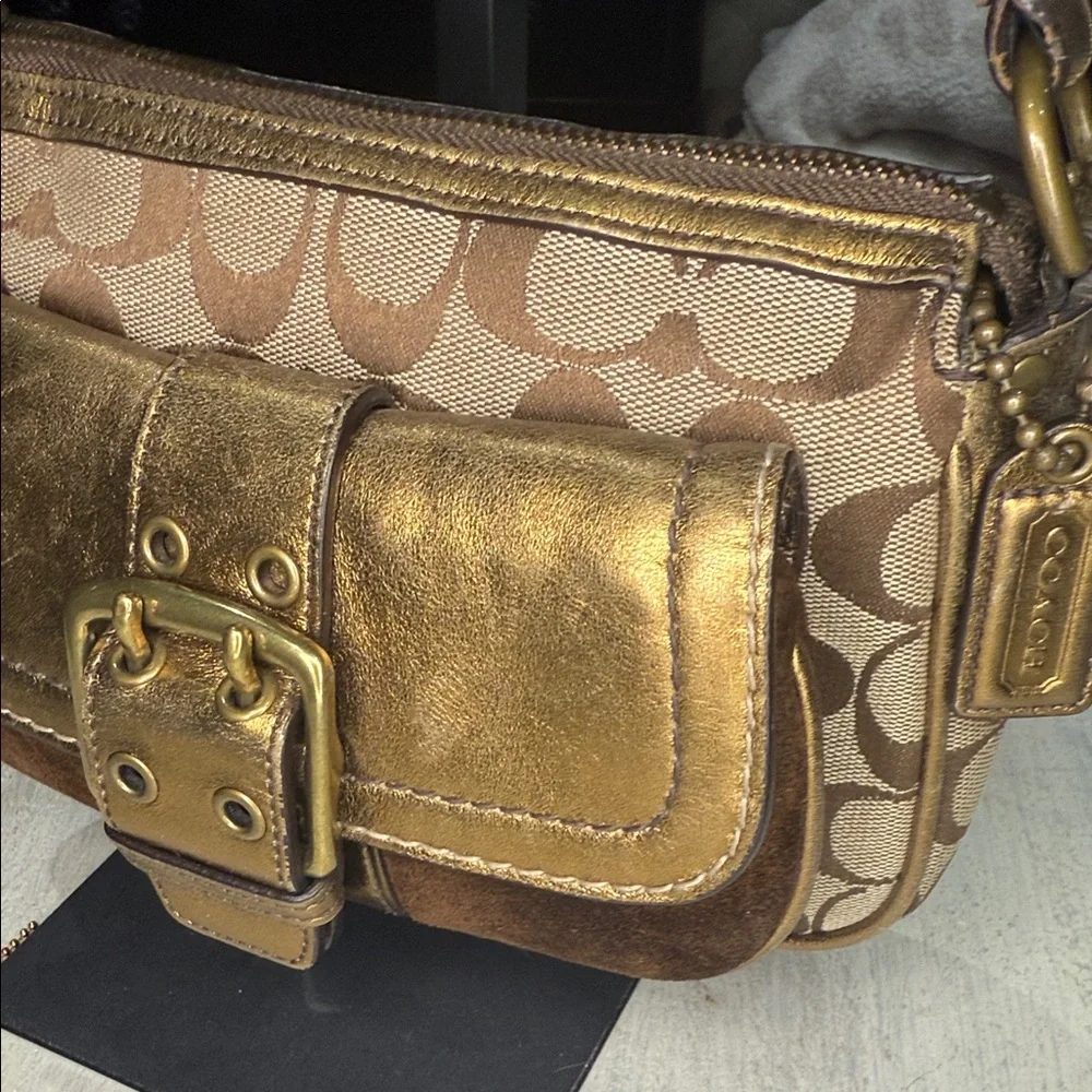 2004 Special Edition Coach Signature Mini Hobo in Brown and Bronze No 40-1495